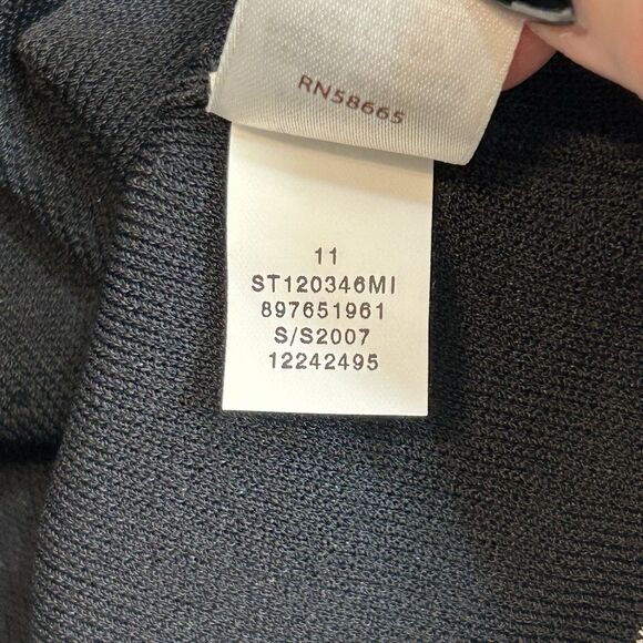 Tesori Sweater Jacket Blazer Cardigan Womens Sz L Black White Trim Button Up NOS - Picture 16 of 16